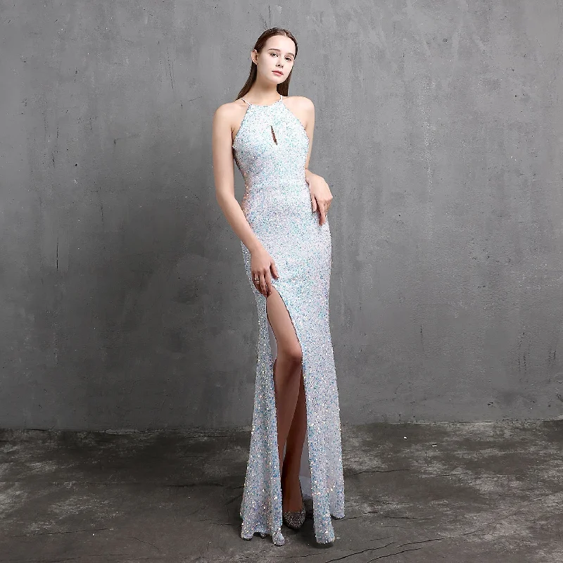 Ella halterneck Stylish sequined formal dress