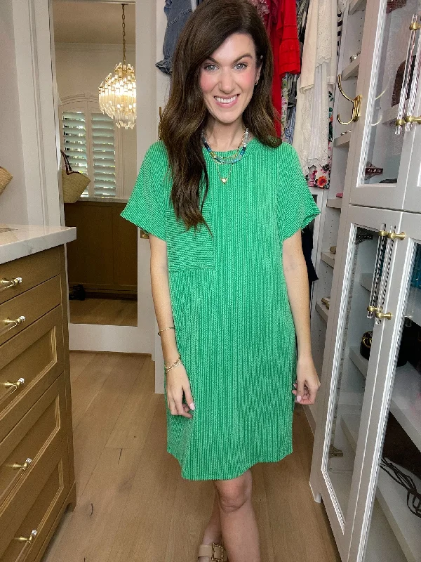 Best Kind of Day Ribbed Dress in Green