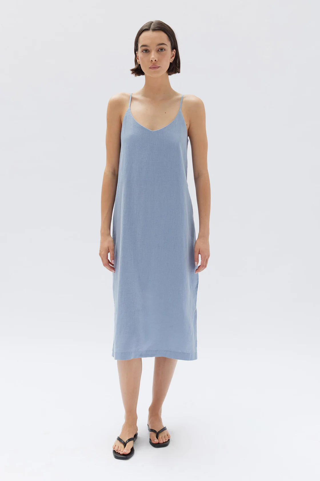 LINEN SLIP DRESS | GLACIAL