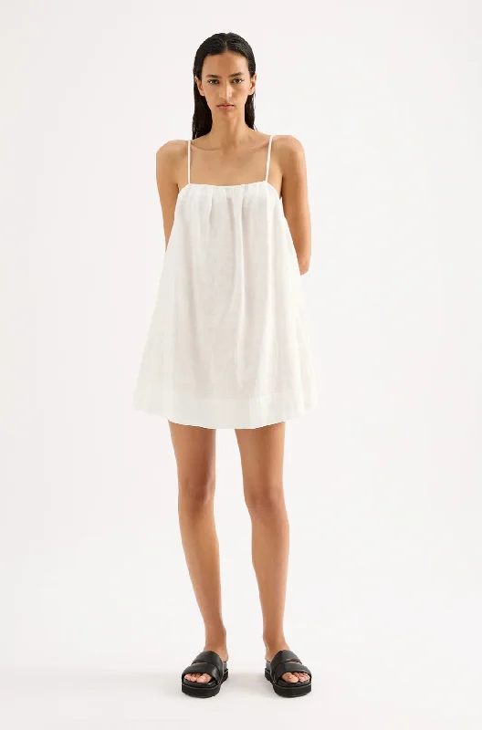 LOUNGE LINEN DRESS | WHITE