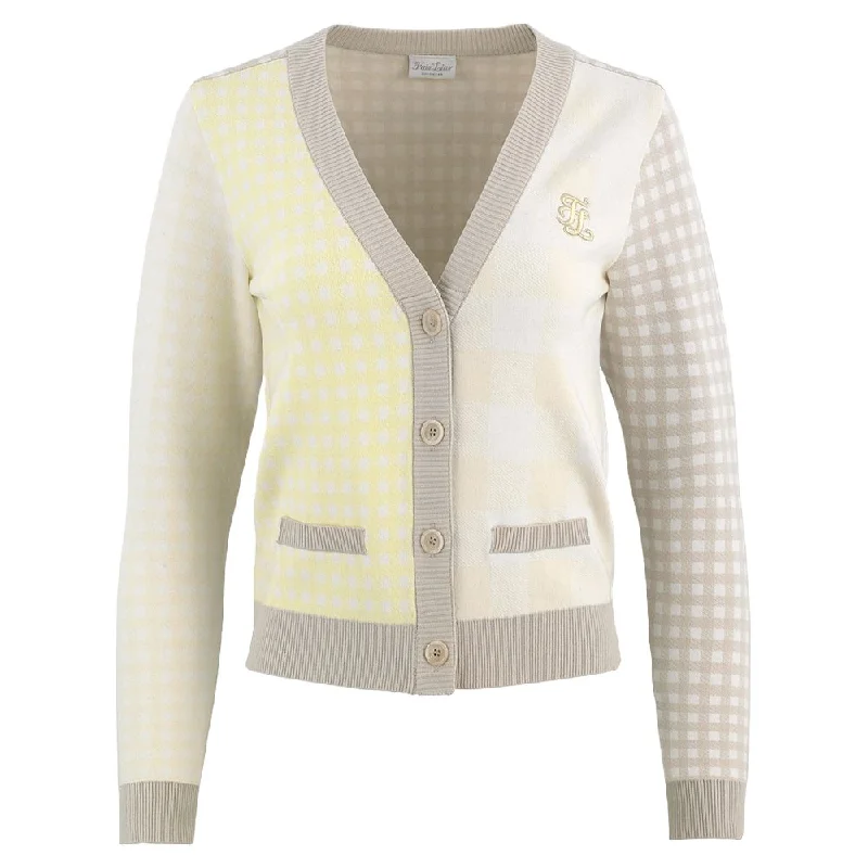 Fairliar FL Gingham Checkered Golf Cardigan 2024 Women