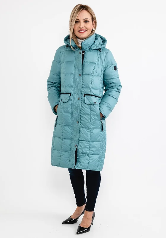 Normann Square Quilted Down Filled Long Coat, Mint