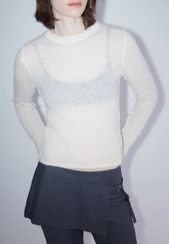 Fine Champions Knit Top - White