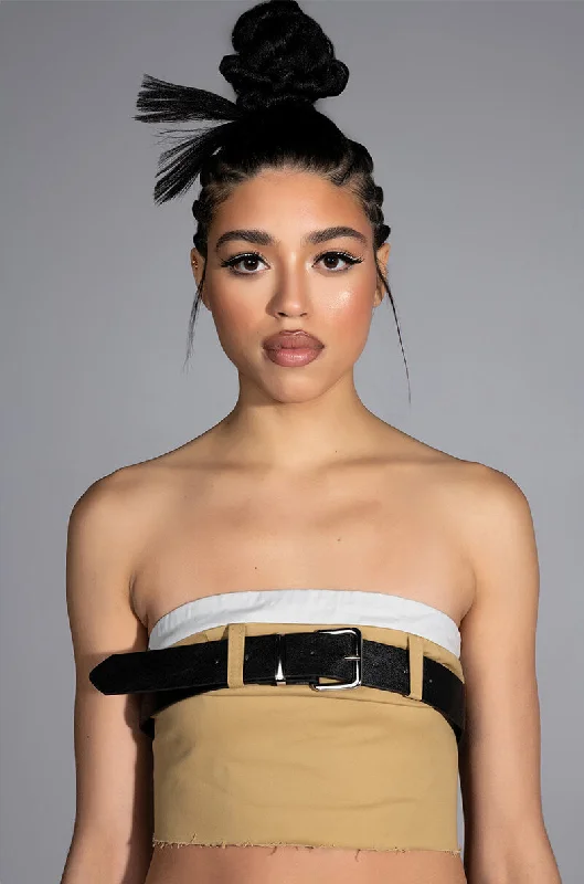 KISSES BELTED CROP TOP Smooth Stretch Bra