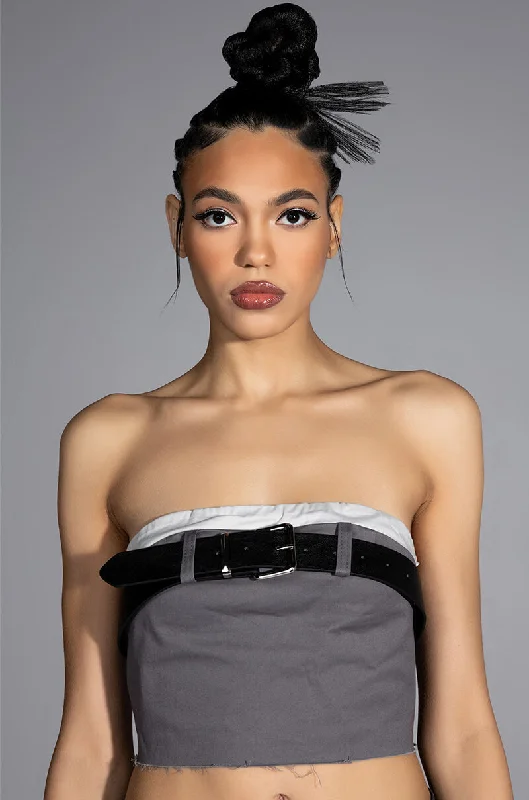KISSES BELTED CROP TOP Simple Wireless Bra