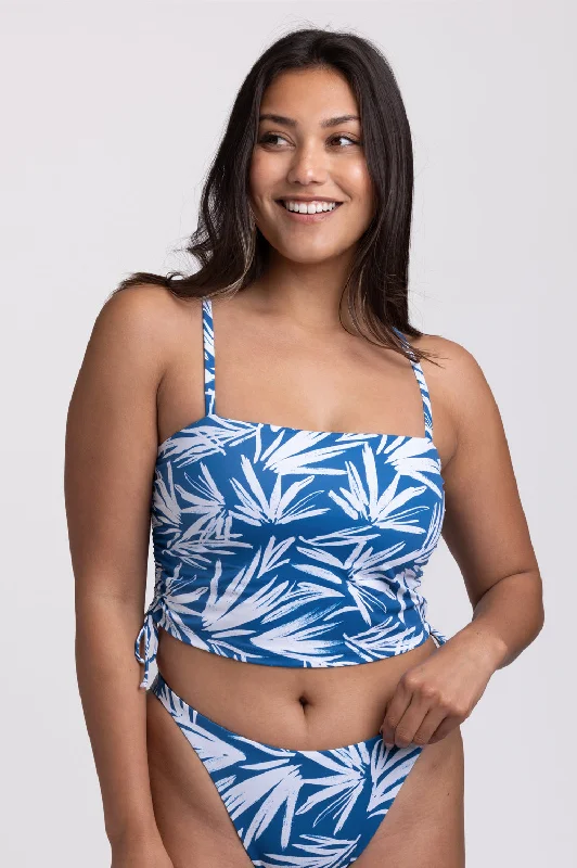 Maggie Bikini Top - Retrobana Mesh Panel Swimwear