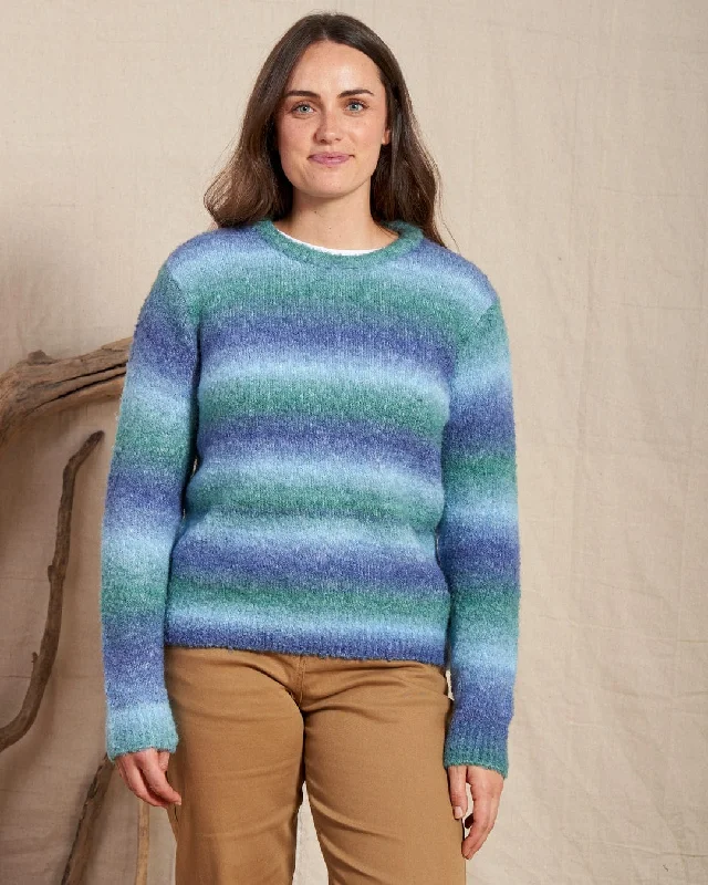 Bowden - Womens Boucle Knitted Jumper - Blue Textured Knit Jumper