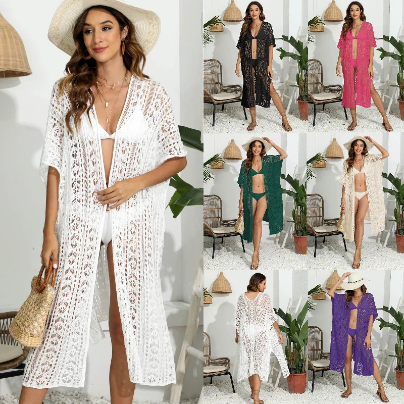 Factory Women Sexy Knitted Mesh Beach Cardigan Beach Coverup Robe Kimono Adjustable Swim Top Factory Women Sexy Knitted Mesh Beach Cardigan Beach Coverup Robe Kimono Adjustable Swim Top