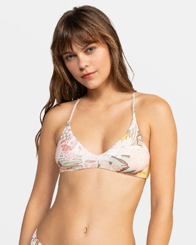 Playa Paradise Reversible Athletic Triangle Bikini Top - White Viva La Vida Fun Pattern Swimsuit Playa Paradise Reversible Athletic Triangle Bikini Top - White Viva La Vida Fun Pattern Swimsuit